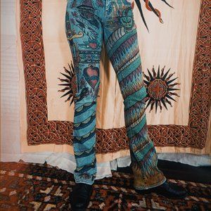 Tattoo Inspired Dragon and Sword Jeans | MADE TO ORDER